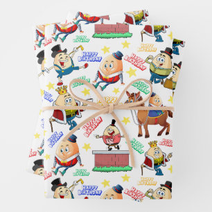 Humpty Dumpty Kids Birthday Party Wrapping Paper Sheet