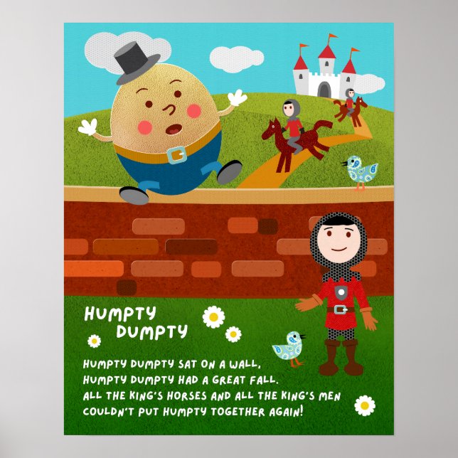 Humpty Dumpty Nursery Rhyme Classroom Poster (Front)