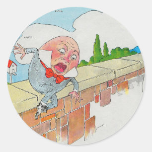 Humpty Dumpty on Wall Mother Goose Nursery Rhyme Classic Round Sticker