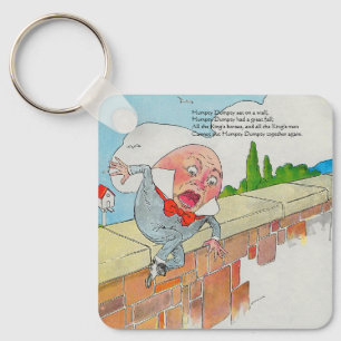 Humpty Dumpty on Wall Mother Goose Nursery Rhyme Key Ring