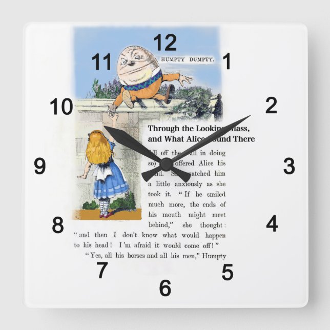 Humpty Dumpty Square Wall Clock (Front)