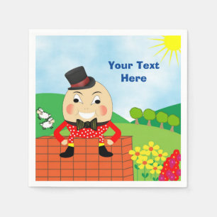 Humpty Dumpty Themed Kids Birthday Party Editable Napkin