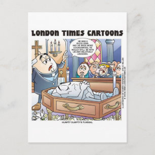 Humpty Dumptys Funeral Funny Cartoon Gifts & Tees Postcard