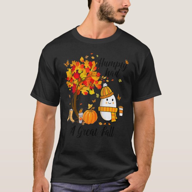 Humpty Had A Great Fall  Autumn Joke Raglan Baseba T-Shirt (Front)