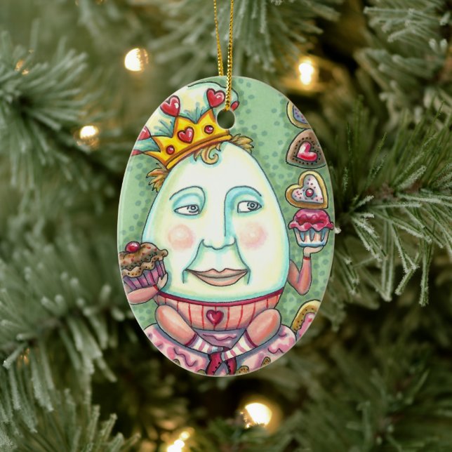 HUMPTY KING OF HEARTS AND CONFECTIONS, VALENTINE CERAMIC ORNAMENT (Tree)