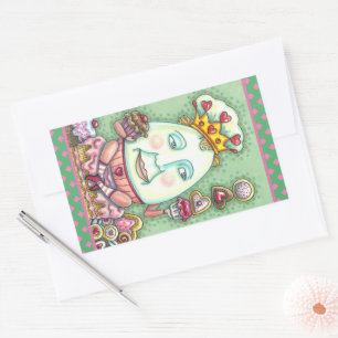 HUMPTY KING OF HEARTS AND CONFECTIONS, VALENTINE RECTANGULAR STICKER