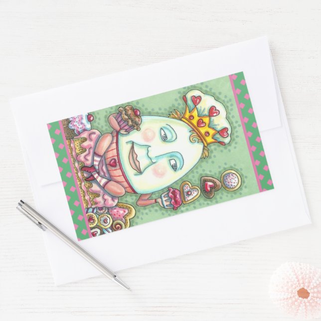 HUMPTY KING OF HEARTS AND CONFECTIONS, VALENTINE RECTANGULAR STICKER (Envelope)