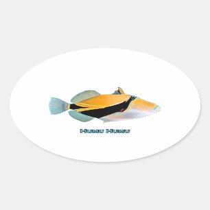 Humu Humu Fish Oval Sticker