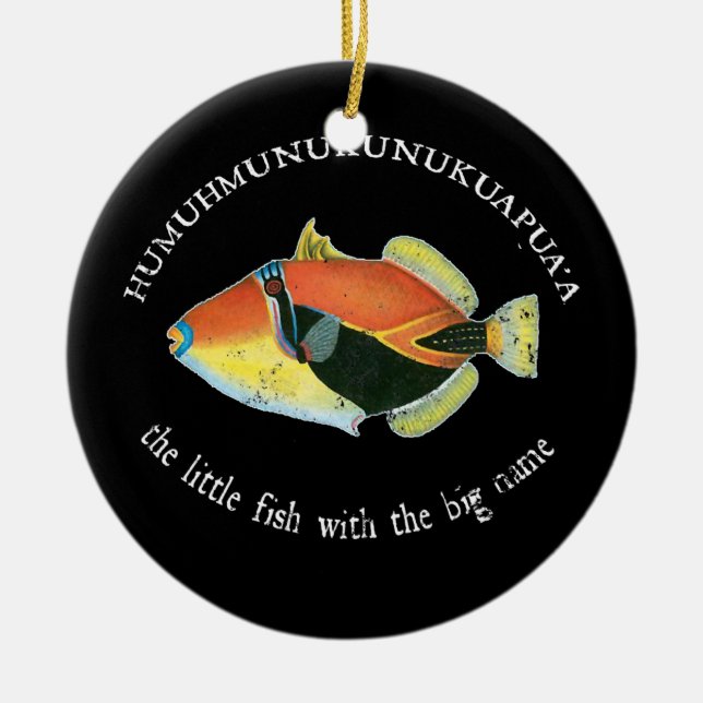 Humuhumunukunukuapua'a The Hawaiin Triggerfish Ceramic Ornament (Front)
