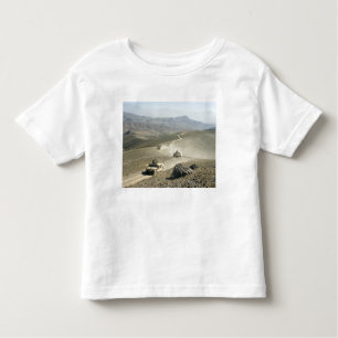 Humvees traverse rugged mountain roads toddler T-Shirt