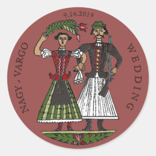 Hun Couple Chilli Oil Classic Round Sticker