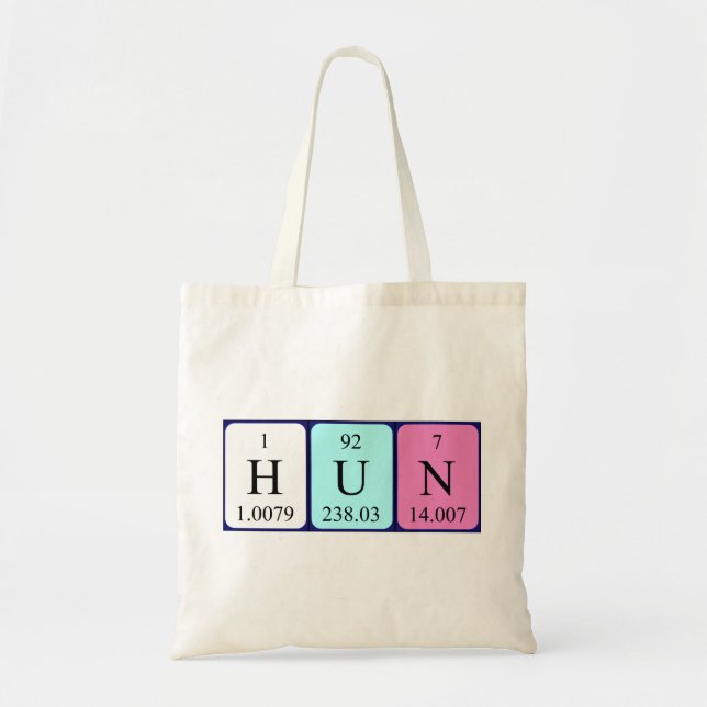 Hun periodic table name tote bag (Front)