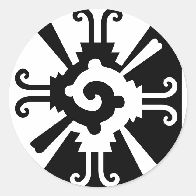Hunab Ku-Black and White Classic Round Sticker (Front)