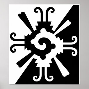 Hunab Ku-Black and White Poster