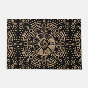 Hunab Ku Gold on black Doormat