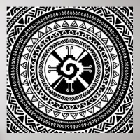 Hunab Ku Mayan symbol black and gold