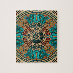 Hunab Ku with double headed serpent -colour Jigsaw Puzzle