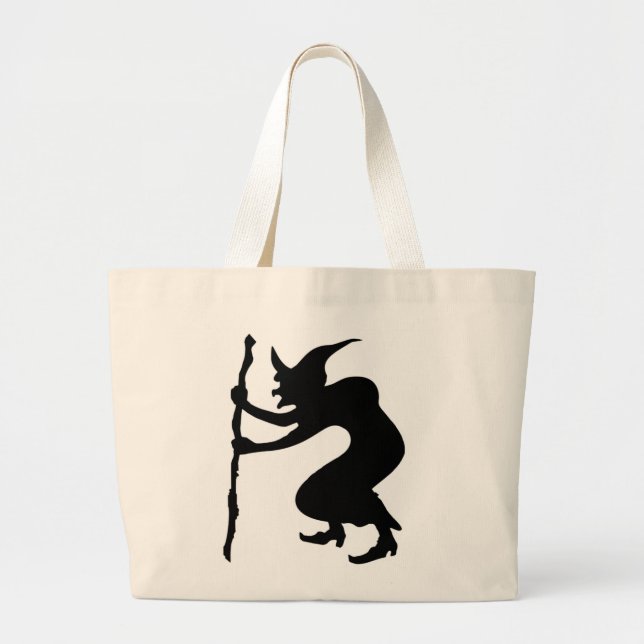 HUNCHBACK HALLOWEEN WITCH LARGE TOTE BAG (Front)