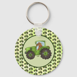 Hund mit Trecker Key Ring