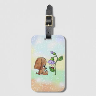 Hund und Blume Gepäckanhänger Luggage Tag