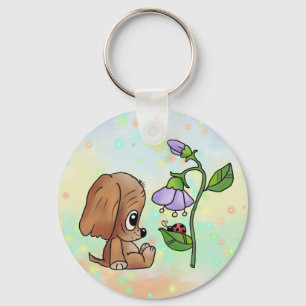 Hund und Blume Schlüsselger Key Ring