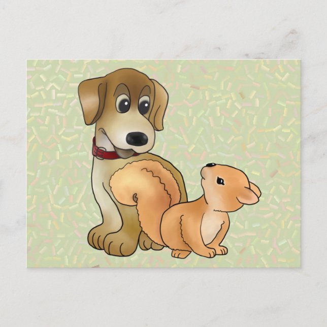 Hund und Eichhörnchen Postcard (Front)