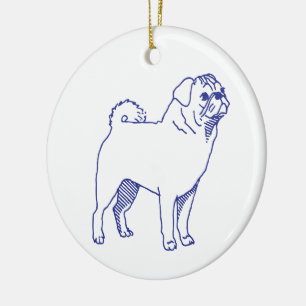 Hunderasse Mops Ceramic Ornament