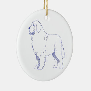 Hunderasse Neufundländer Ceramic Ornament