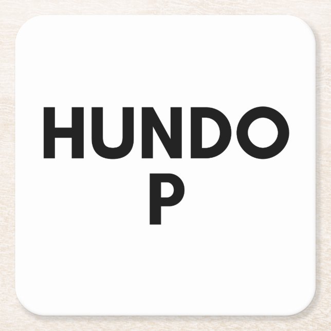 hundo p square paper coaster (Front)