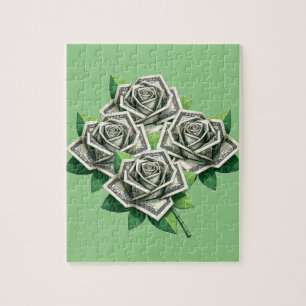 hundred dollar bills origami roses money art  jigsaw puzzle