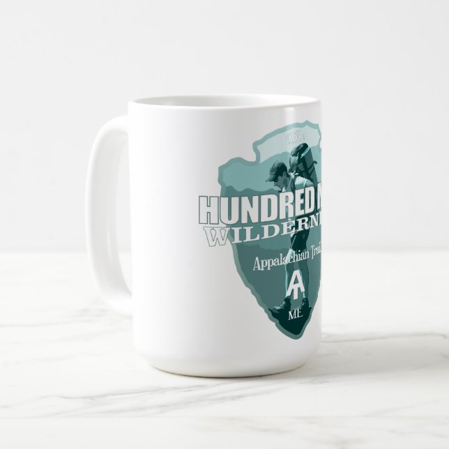 Hundred Mile Wilderness (arrowhead T) Coffee Mug (Front Left)