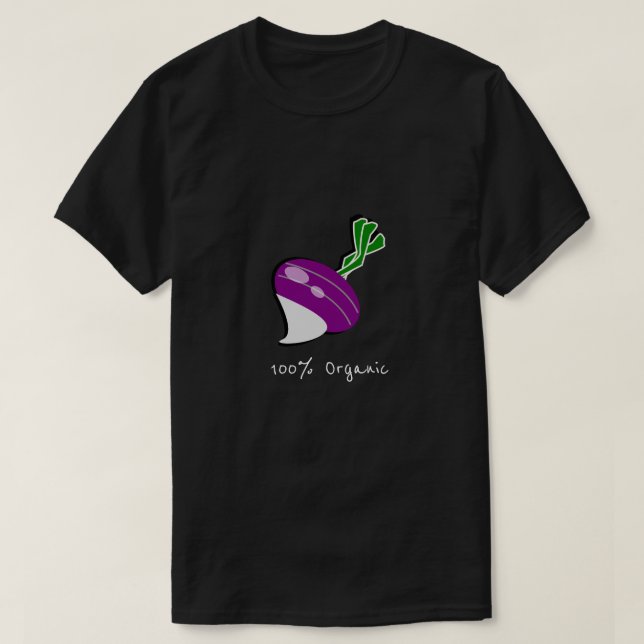 Hundred percent organic slogan with turnip T-Shirt (Design Front)