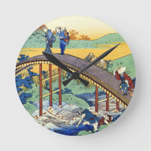 Hundred Poems Explained by the Nurse Hokusai Round Clock