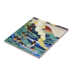 Hundred Poems Explained by the Nurse Hokusai Tile