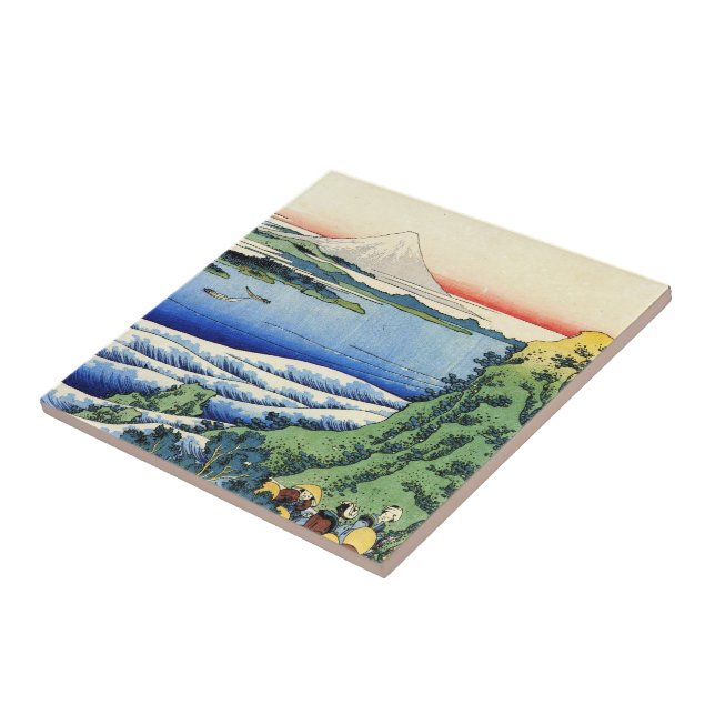 Hundred Poems Explained by the Nurse Hokusai Tile (Side)