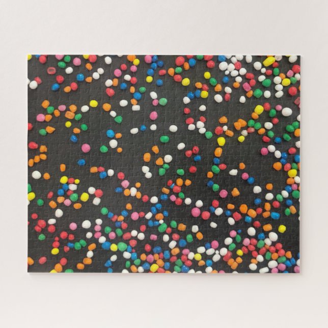 hundreds and thousands black scatter jigsaw puzzle (Horizontal)