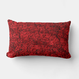 Hundreds of Beautiful Red Roses Lumbar Cushion