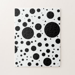 Hundreds of Black Dots and Circles in Varying Size Jigsaw Puzzle