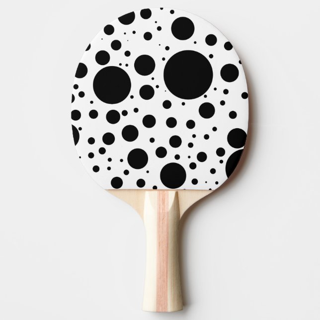 Hundreds of Black Dots and Circles in Varying Size Ping Pong Paddle (Front)