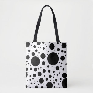 Hundreds of Black Dots and Circles in Varying Size Tote Bag