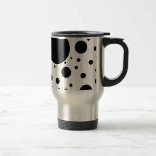 Hundreds of Black Dots and Circles in Varying Size Travel Mug