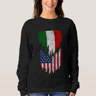 Hungarian American Flags Ripped Torn Hungary Sweatshirt