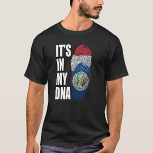 Hungarian And Belizean Mix DNA Flag Heritage T-Shirt