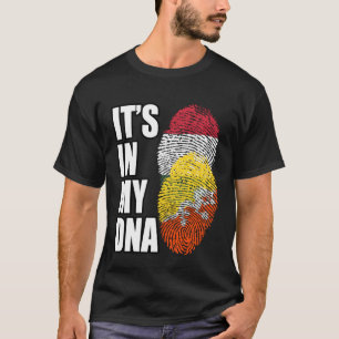 Hungarian And Bhutanese Mix DNA Flag Heritage T-Shirt