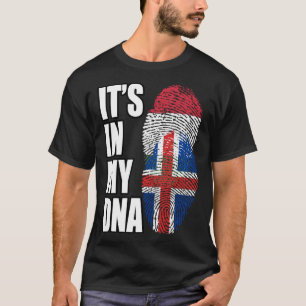 Hungarian And Icelandic Mix DNA Flag Heritage T-Shirt