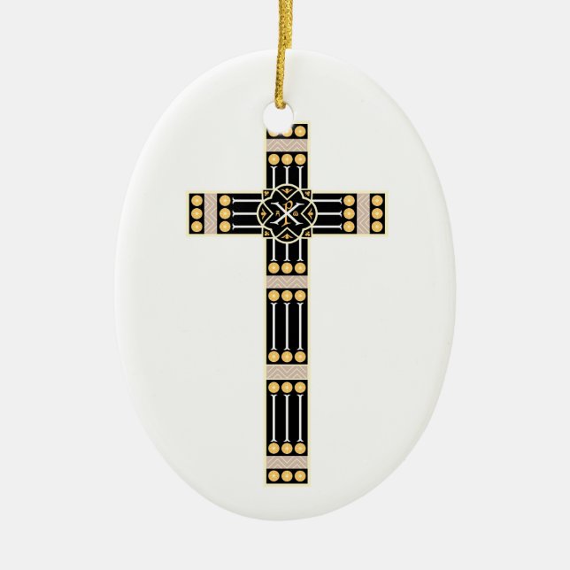 hungarian catholic cross religion god symbol stole ceramic tree decoration (Front)