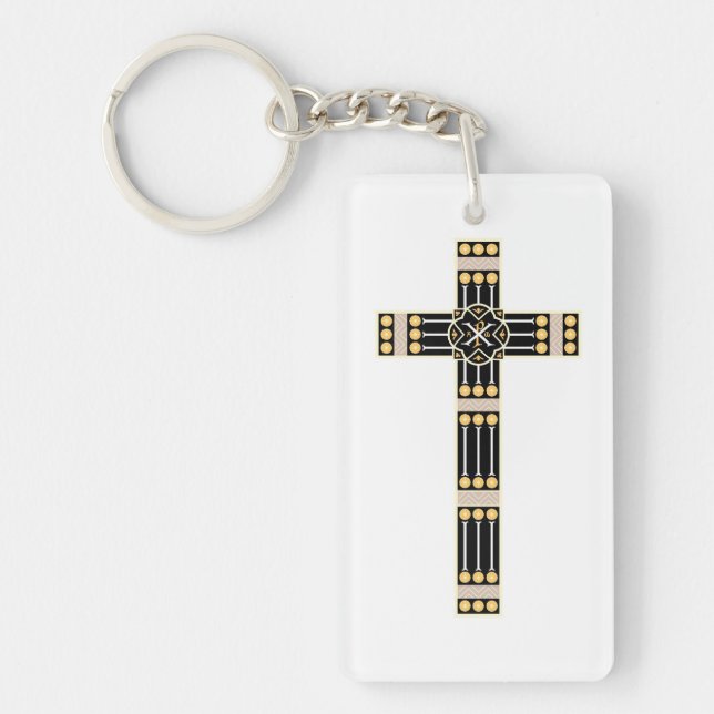hungarian catholic cross religion god symbol stole key ring (Front)