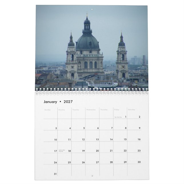 Hungarian churches 2014 calendar (Jan 2027)
