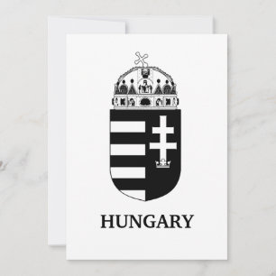 Hungarian Coat of Arms Contemporary Monochrome Art Invitation
