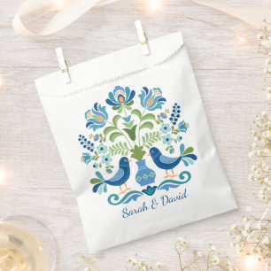 Hungarian Design Blue Birds Favour Bag